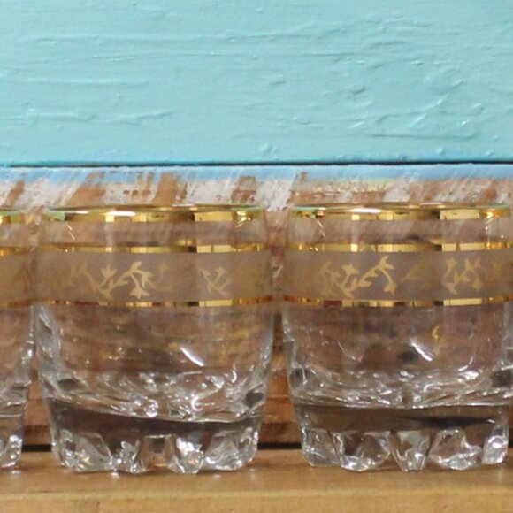 Vintage Victoria Crystal Whiskey Glasses – Gold Trim – Rocks Glass Set – Holiday - Picture 13 of 16